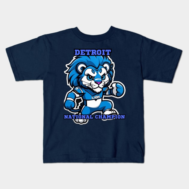 Detroit Lions Kids T-Shirt by Charlie Dion